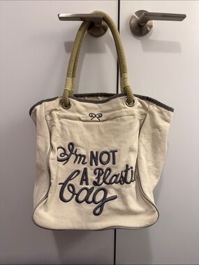 I’m NOT A Plastic Bag Canvas Statement Tote Bag (AS IS)